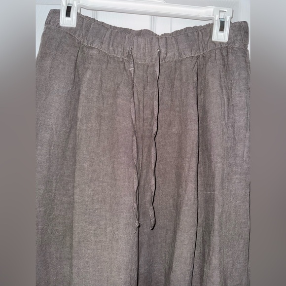 ZARA 100% Linen Palazzo Pants – Grey – Size M - Midrise Wide Leg - Picture 5 of 10